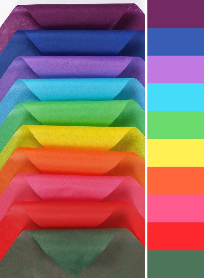 Simetufy 60 Sheets Rainbow Colored Tissue Paper for Gift Bags, 10 Bold Colors, 20 x 20 Inch Gift Wrapping, Bulk for Crafts & Gifts, Mother's Day - Image 5